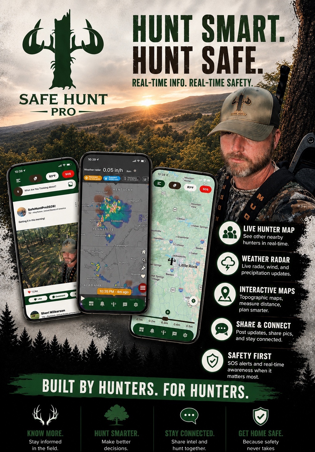 Safe Hunt Pro app screens