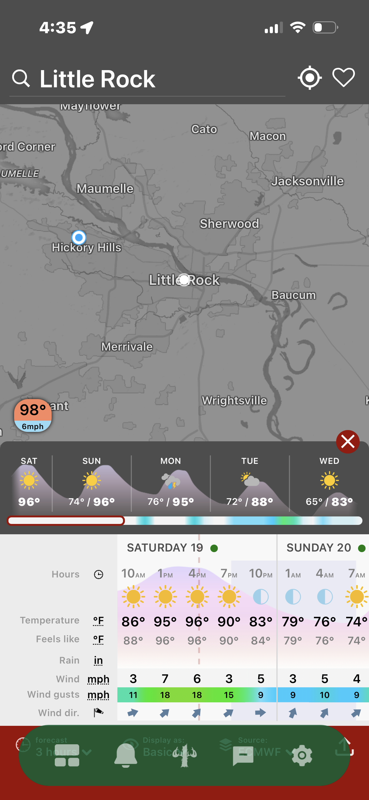 Safe Hunt Pro weather forecast